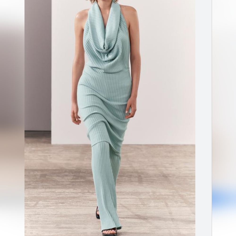 🆕️ Zara Ribbed Halter Dress & Pant Set